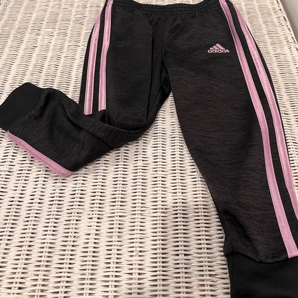 adidas Other - Track Pants for Your Little Cutie. ADIDAS (Size 3T, EUC) Black w/Pink Stripes
